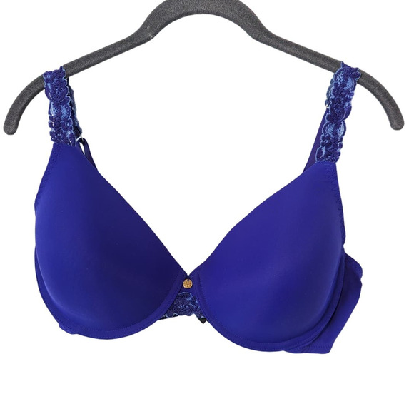 Natori Women's Pure Luxe Custom Coverage Contour Bra, Blue 34DD - Picture 1 of 5